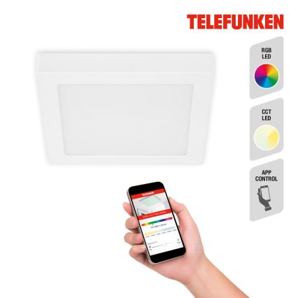Telefunken 309606TF - Plafón LED RGBW regulable LED/18W/230V 2700-6500K Wi-Fi Tuya