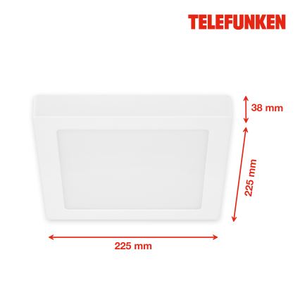 Telefunken 309606TF - Plafón LED RGBW regulable LED/18W/230V 2700-6500K Wi-Fi Tuya