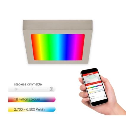 Telefunken 311002TF - Plafón LED RGBW regulable LED/12W/230V 2700-6500K Wi-Fi Tuya