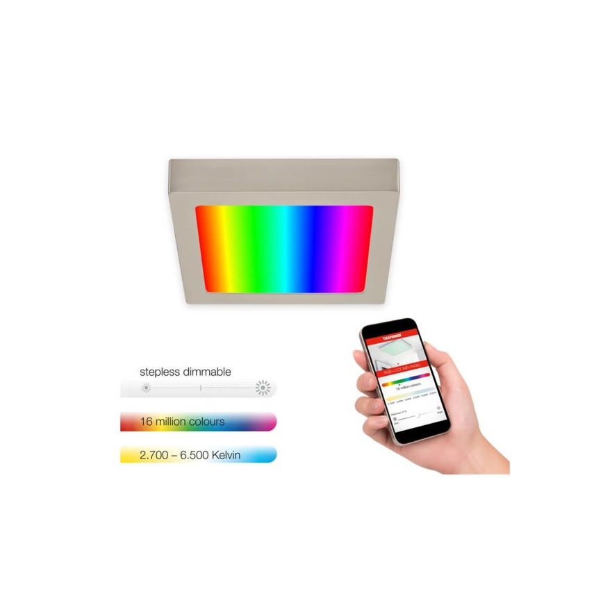 Telefunken 311002TF - Plafón LED RGBW regulable LED/12W/230V 2700-6500K Wi-Fi Tuya