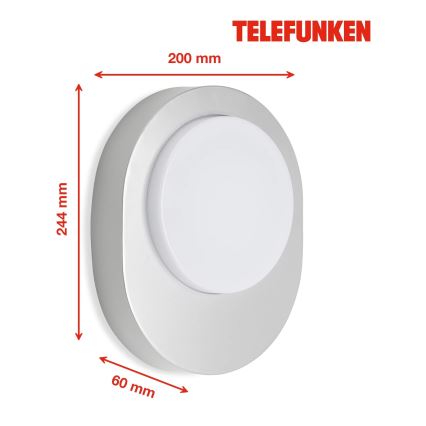 Telefunken 312004TF - Aplique LED para exterior LED/8W/230V IP44 plata