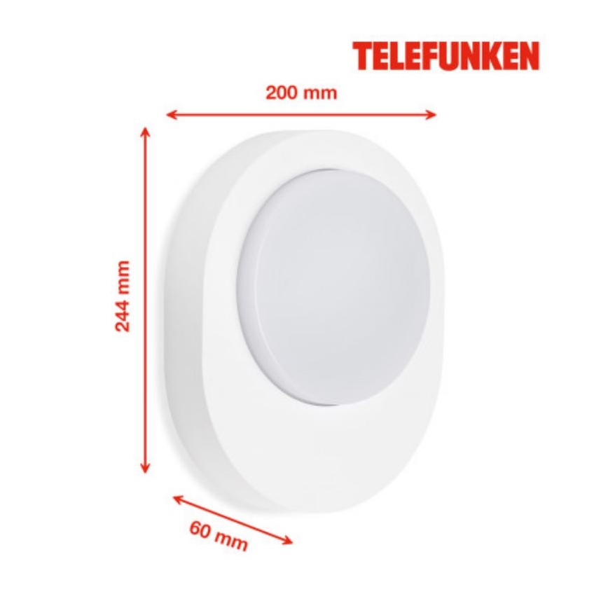 Telefunken 312006TF - Aplique LED para exterior LED/8W/230V IP44 blanco