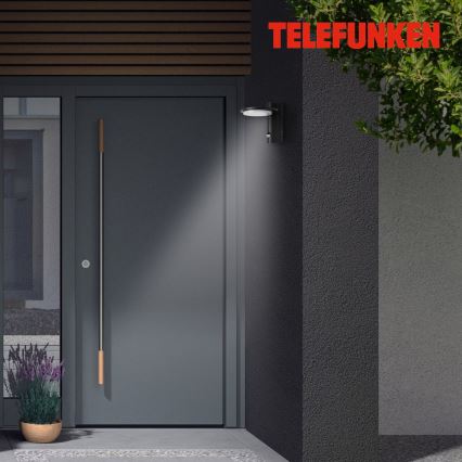 Telefunken 312505TF - Aplique LED de exterior con sensor LED/10W/230V IP44 negro