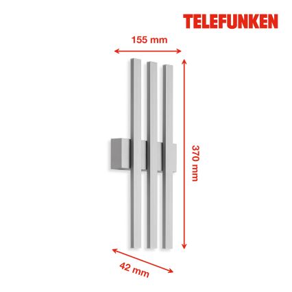 Telefunken 313304TF - Aplique LED para exterior 3xLED/4W/230V IP44