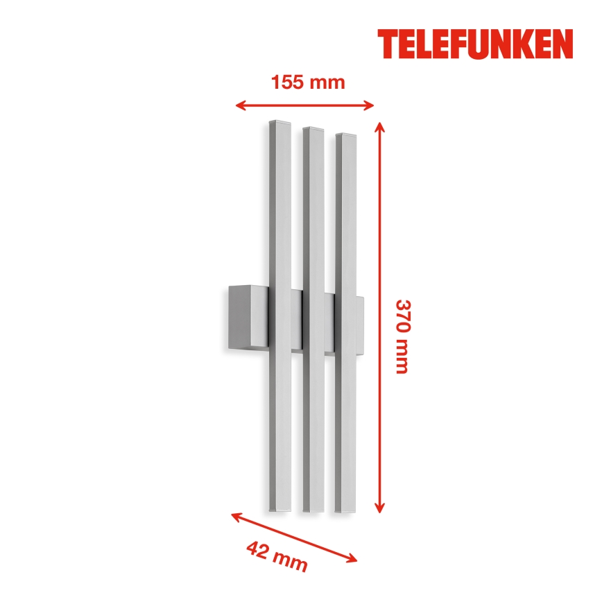 Telefunken 313304TF - Aplique LED para exterior 3xLED/4W/230V IP44