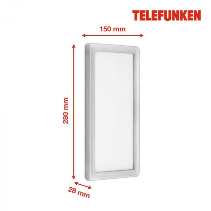 Telefunken 313604TF - Aplique LED para exterior LED/16W/230V IP44 plata