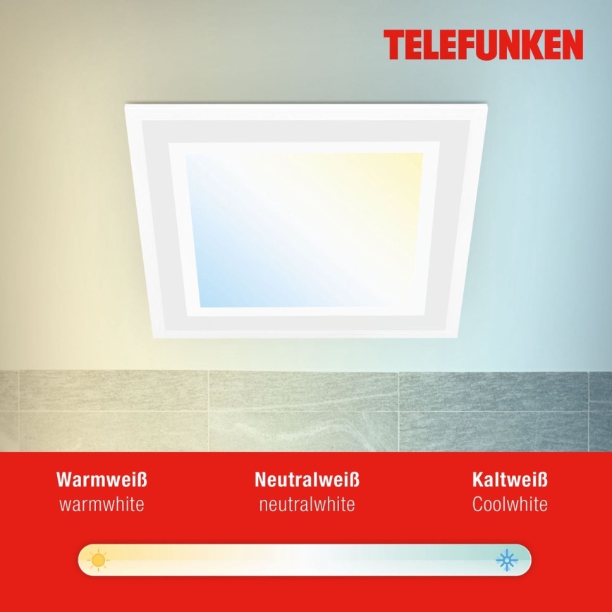 Telefunken 318806TF - Plafón LED RGBW regulable LED/24W/230V 3000-6500K + control remoto
