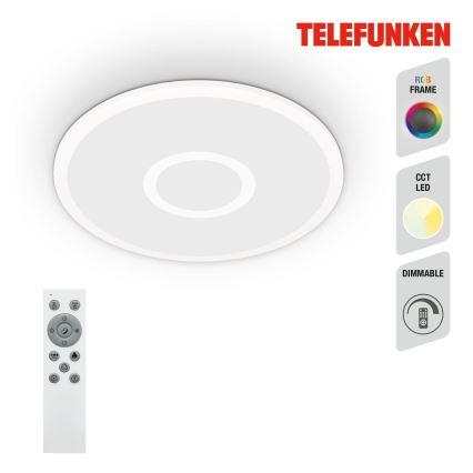 Telefunken 319306TF - LED RGBW Lámpara regulable LED/22W/230V 2700-6500K + control remoto