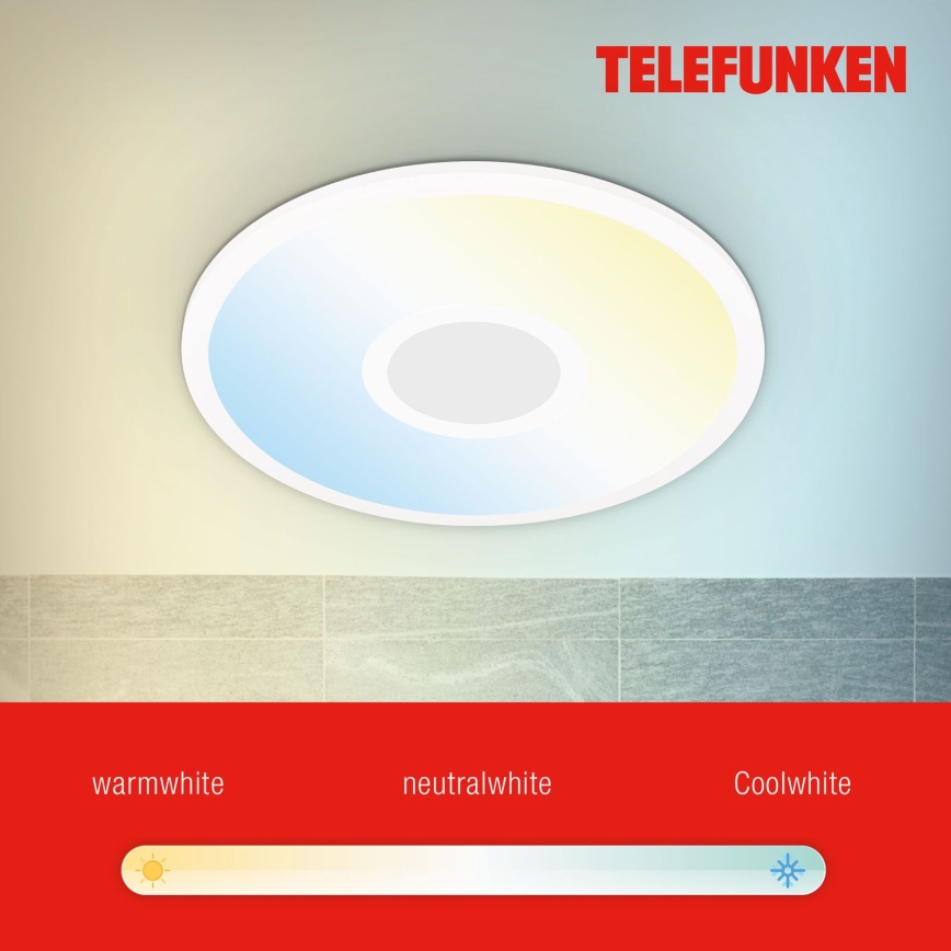 Telefunken 319306TF - LED RGBW Lámpara regulable LED/22W/230V 2700-6500K + control remoto
