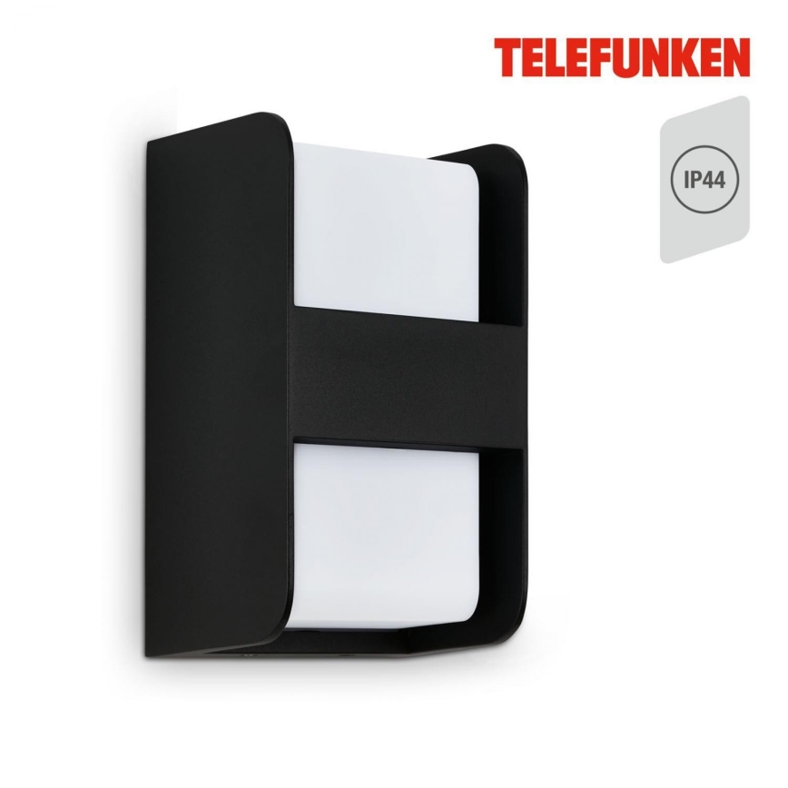 Telefunken 321005TF - Aplique de exterior 1xE27/12W/230V IP44 negro