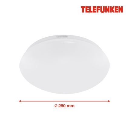 Telefunken 601206TF - Plafón LED de baño con sensor LED/15W/230V IP44 diá. 28 cm