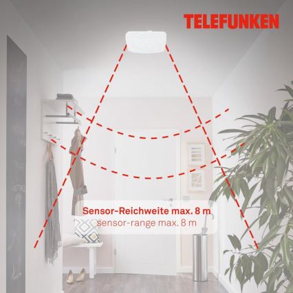 Telefunken 601906TF - Plafón LED con sensor LED/12W/230V 4000K