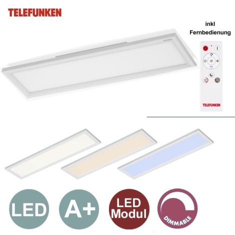 Telefunken - LED Panel regulable 1xLED/18W/230V + control remoto