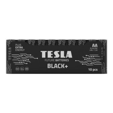Tesla Batteries - 10 pz Batería alcalina AA BLACK+ 1,5V 2800 mAh