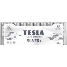 Tesla Batteries - 10 pz Batería alcalina AA SILVER+ 1,5V