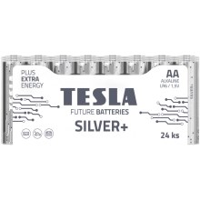 Tesla Batteries - 24 pz Batería alcalina AA SILVER+ 1,5V