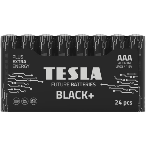 Tesla Batteries - 24 pz Batería alcalina AAA BLACK+ 1,5V