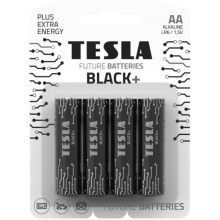 Tesla Batteries - 4 pz Batería alcalina AA BLACK+ 1,5V