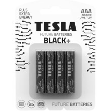 Tesla Batteries - 4 pz Batería alcalina AAA BLACK+ 1,5V