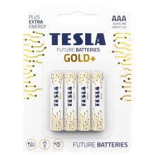 Tesla Batteries - 4 pz Batería alcalina AAA GOLD+ 1,5V