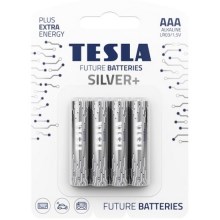 Tesla Batteries - 4 pz Batería alcalina AAA SILVER+ 1,5V