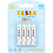 Tesla Batteries - 4 pz Batería alcalina AAA TOYS+ 1,5V