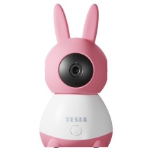 Tesla - Cámara inteligente 360 Baby Full HD 1080p 5V Wi-Fi rosa