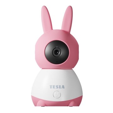 Tesla - Cámara inteligente 360 Baby Full HD 1080p 5V Wi-Fi rosa