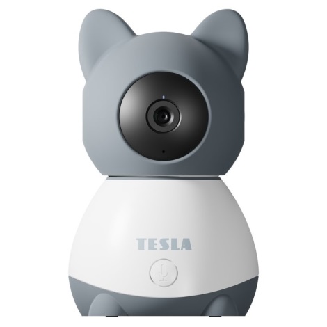 Tesla - Cámara inteligente 360 para bebés Full HD 1080p 5V Wi-Fi Gris