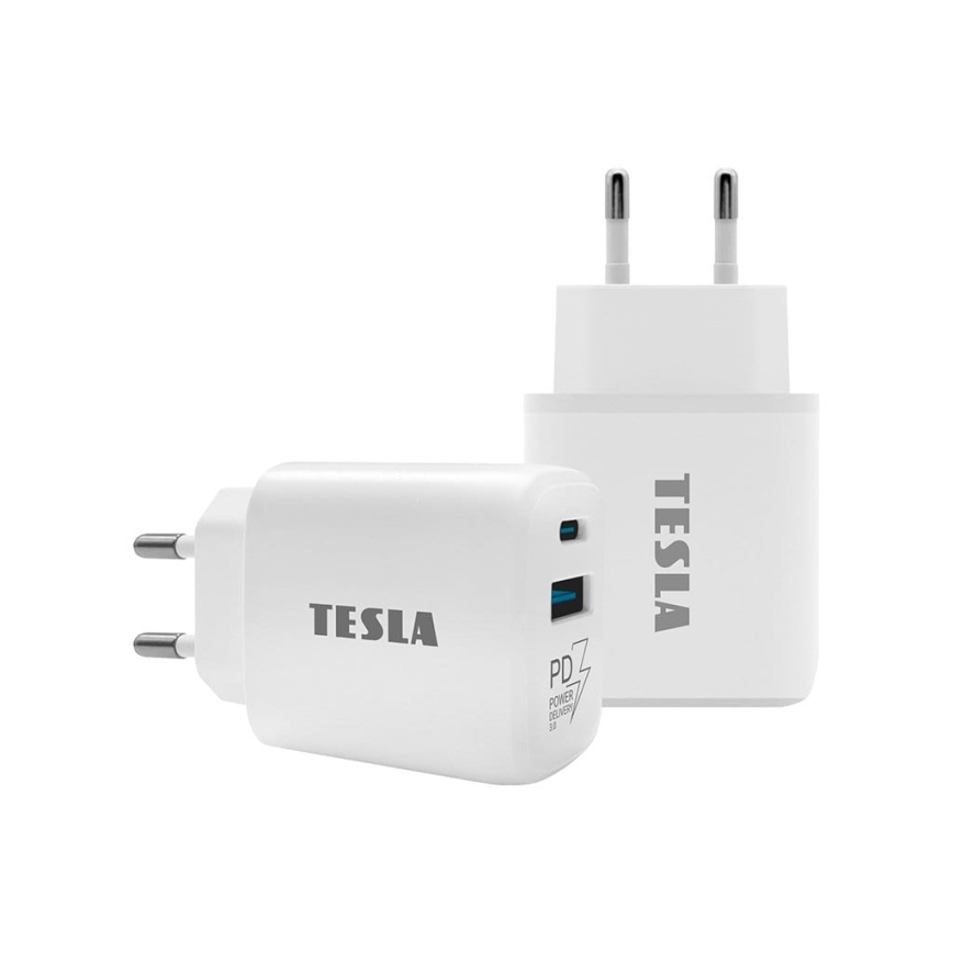 TESLA Electronics - Adaptador para cargador rápido Power Delivery 25W blanco