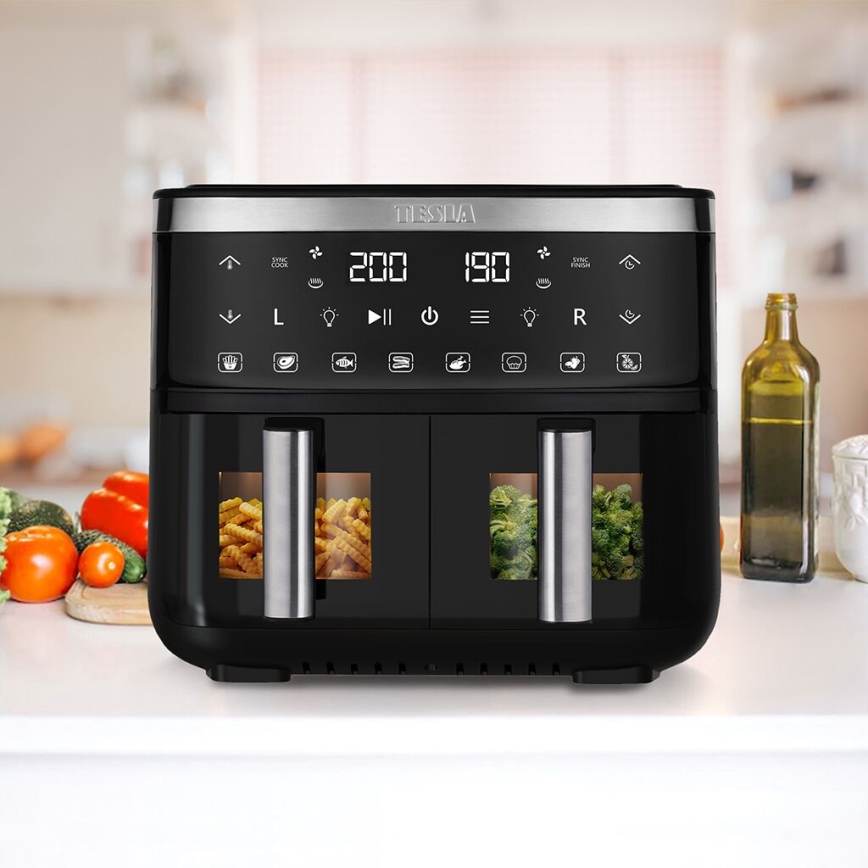 TESLA Electronics AirCook - Doble freidora digital multifuncional de aire caliente 7,6 l 2850W/230V