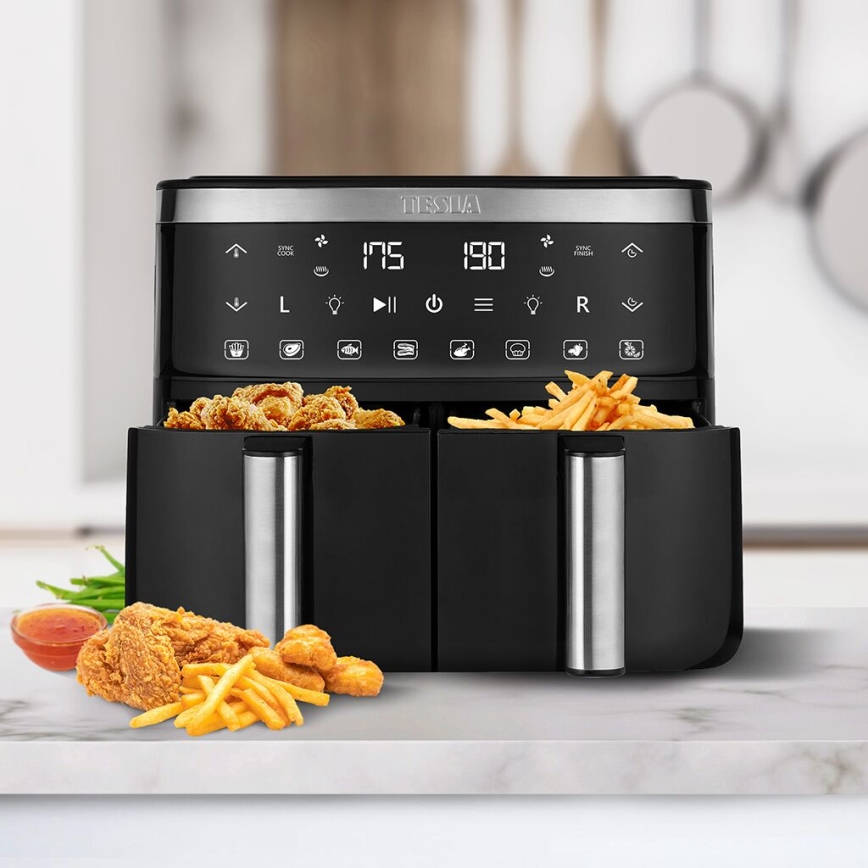 TESLA Electronics AirCook - Doble freidora digital multifuncional de aire caliente 7,6 l 2850W/230V