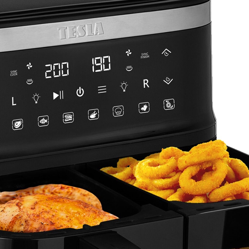 TESLA Electronics AirCook - Doble freidora digital multifuncional de aire caliente 7,6 l 2850W/230V