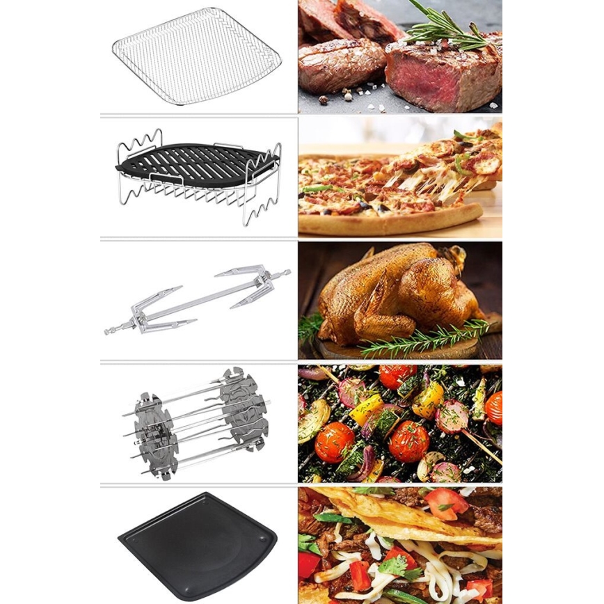 TESLA Electronics AirCook - Freidora digital multifunción de aire caliente 11 l 2000W/230V