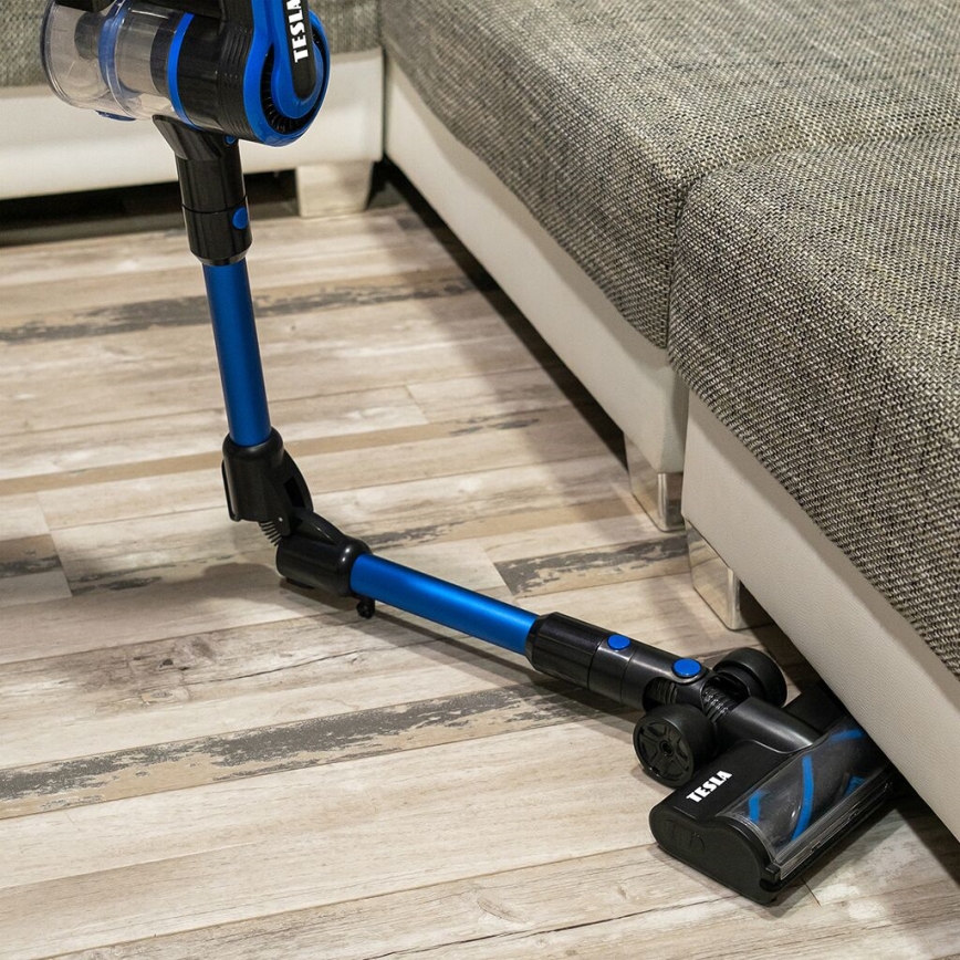 TESLA Electronics PureStar - Aspiradora escoba inalámbrica flexible 3en1 300W/2200 mAh negro/azul