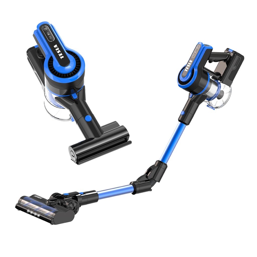 TESLA Electronics PureStar - Aspiradora escoba inalámbrica flexible 3en1 300W/2200 mAh negro/azul