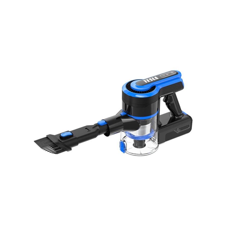 TESLA Electronics PureStar - Aspiradora escoba inalámbrica flexible 3en1 300W/2200 mAh negro/azul