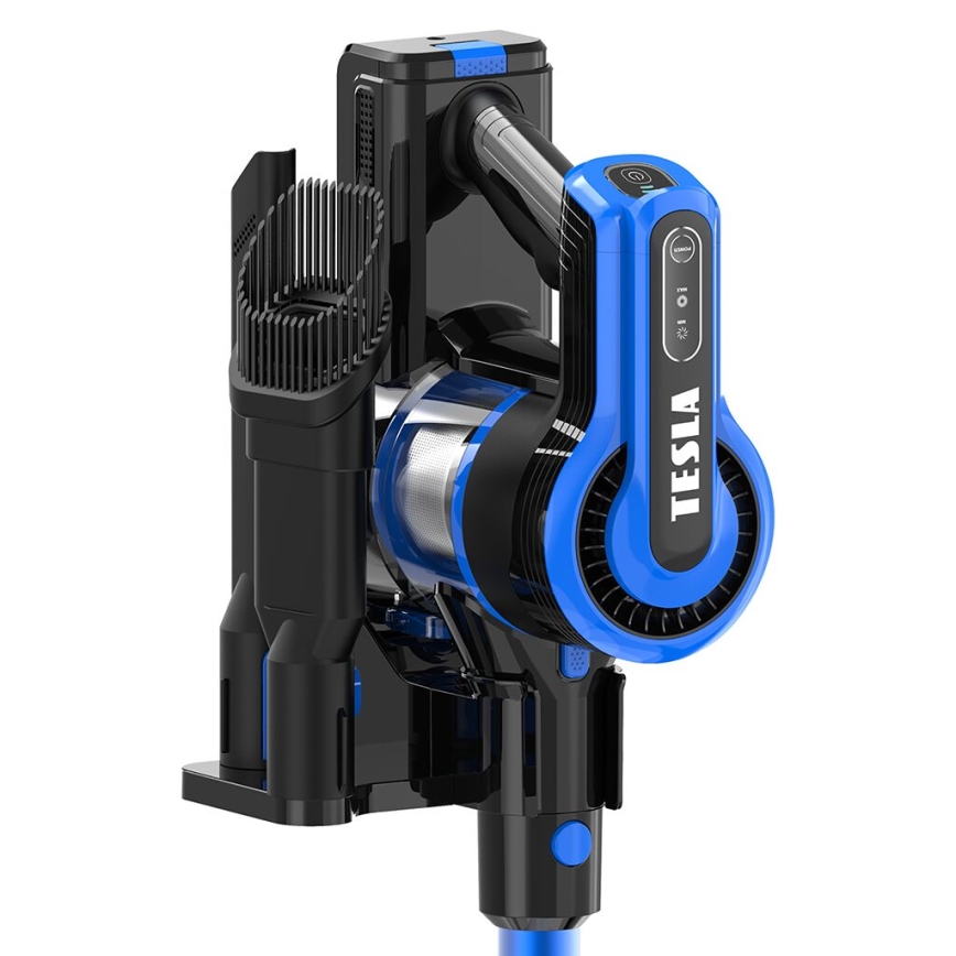 TESLA Electronics PureStar - Aspiradora escoba inalámbrica flexible 3en1 300W/2200 mAh negro/azul
