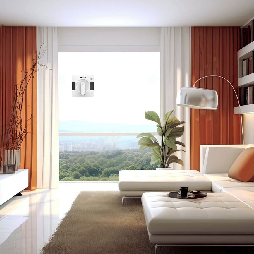 TESLA Electronics RoboStar - Limpiacristales inteligente con doble pulverizador de agua 72W/230V/500 mAh Wi-Fi + control remoto