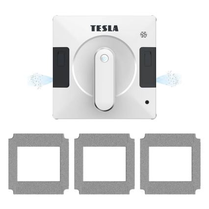 TESLA Electronics RoboStar - Limpiacristales inteligente con doble pulverizador de agua 72W/230V/500 mAh Wi-Fi + control remoto