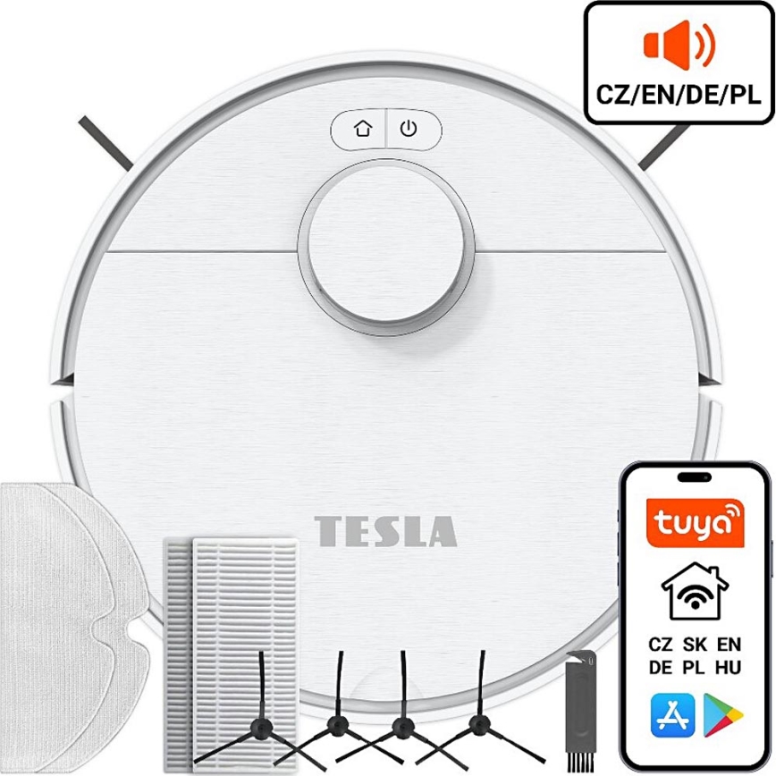 TESLA Electronics RoboStar - Robot aspirador inteligente 2en1 2550 mAh Wi-Fi blanco