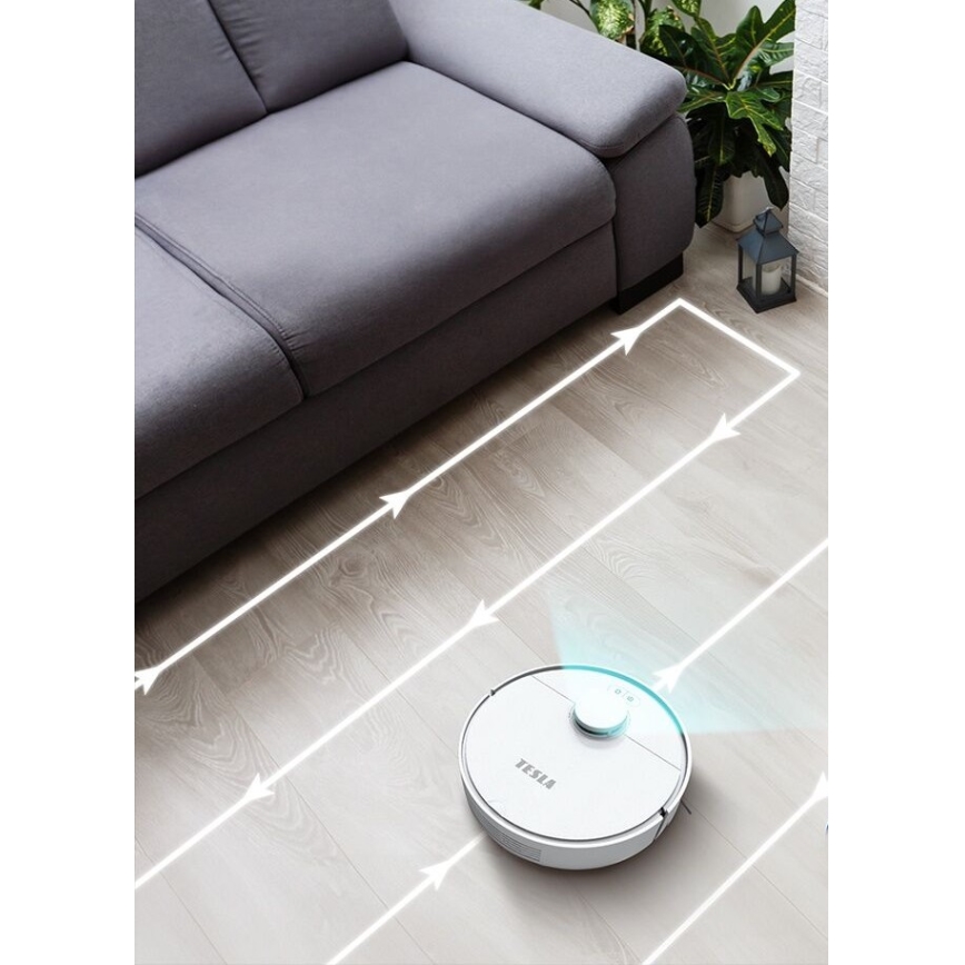 TESLA Electronics RoboStar - Robot aspirador inteligente 2en1 2550 mAh Wi-Fi blanco