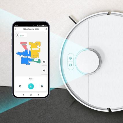 TESLA Electronics RoboStar - Robot aspirador inteligente 2en1 2550 mAh Wi-Fi blanco