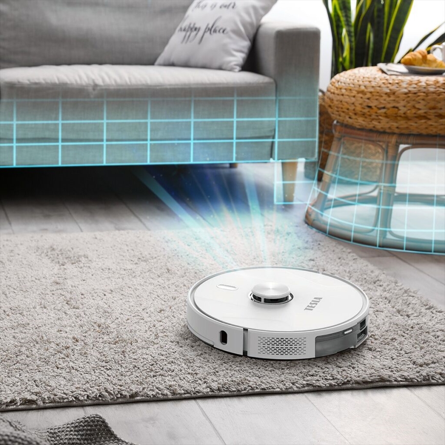 TESLA Electronics RoboStar - Robot aspirador inteligente 2en1 2600 mAh Wi-Fi blanco