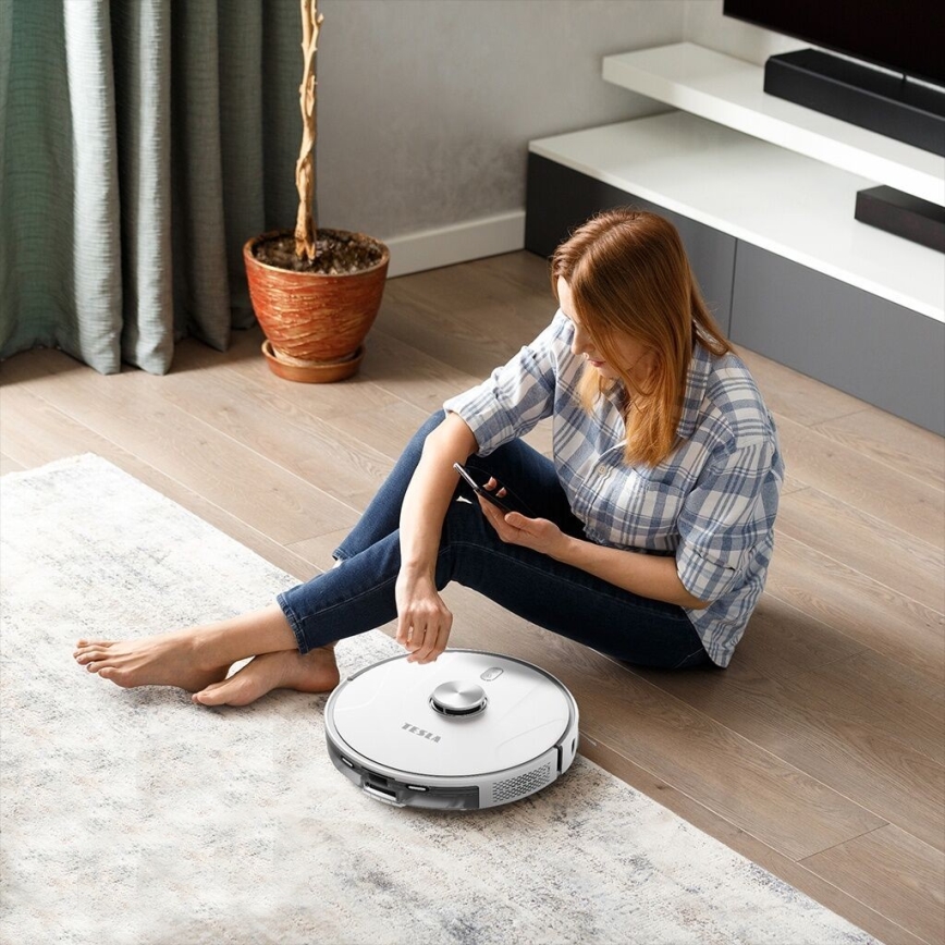 TESLA Electronics RoboStar - Robot aspirador inteligente 2en1 2600 mAh Wi-Fi blanco