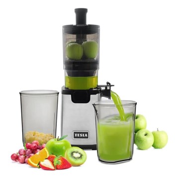 TESLA Electronics SlowJuicer Deluxe - Extractor de jugos lento 250W/230V acero inoxidable