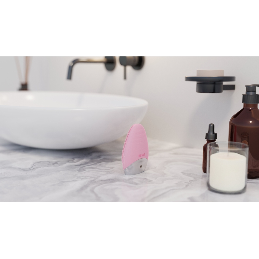 TESLA Smart - Cepillo limpiador facial vibratorio recargable 450 mAh IPX7