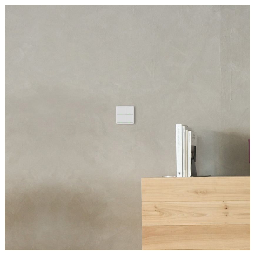 TESLA Smart - Interruptor inalámbrico inteligente para casa 4P 1xCR2430 ZigBee