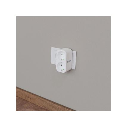 TESLA Smart - Regleta inteligente multicontactos 2x16A/230V Tipo F Wi-Fi Tuya