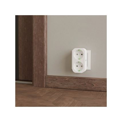 TESLA Smart - Regleta inteligente multicontactos 2x16A/230V Tipo F Wi-Fi Tuya